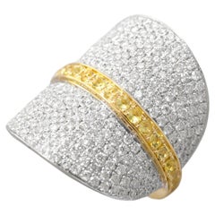 Ralph Masri '1919' Diamond Yellow Sapphire Cocktail Ring