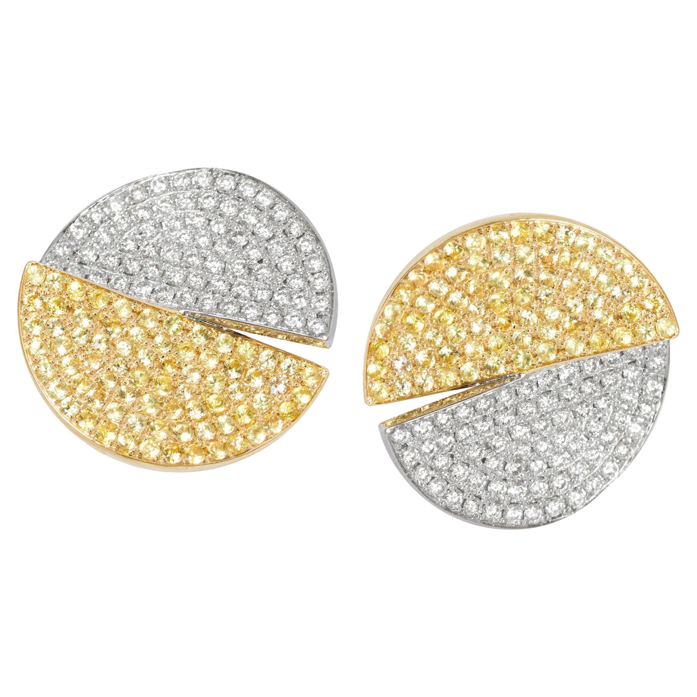 Ralph Masri 1919 Diamond Yellow Sapphire Earrings