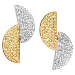 Pendientes Media Luna Zafiro Amarillo Diamante Ralph Masri 1919