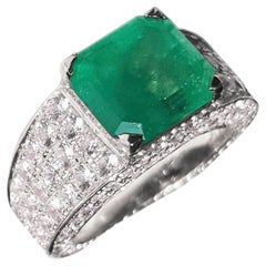 Ralph Masri 4ct Emerald Diamond Cocktail Ring