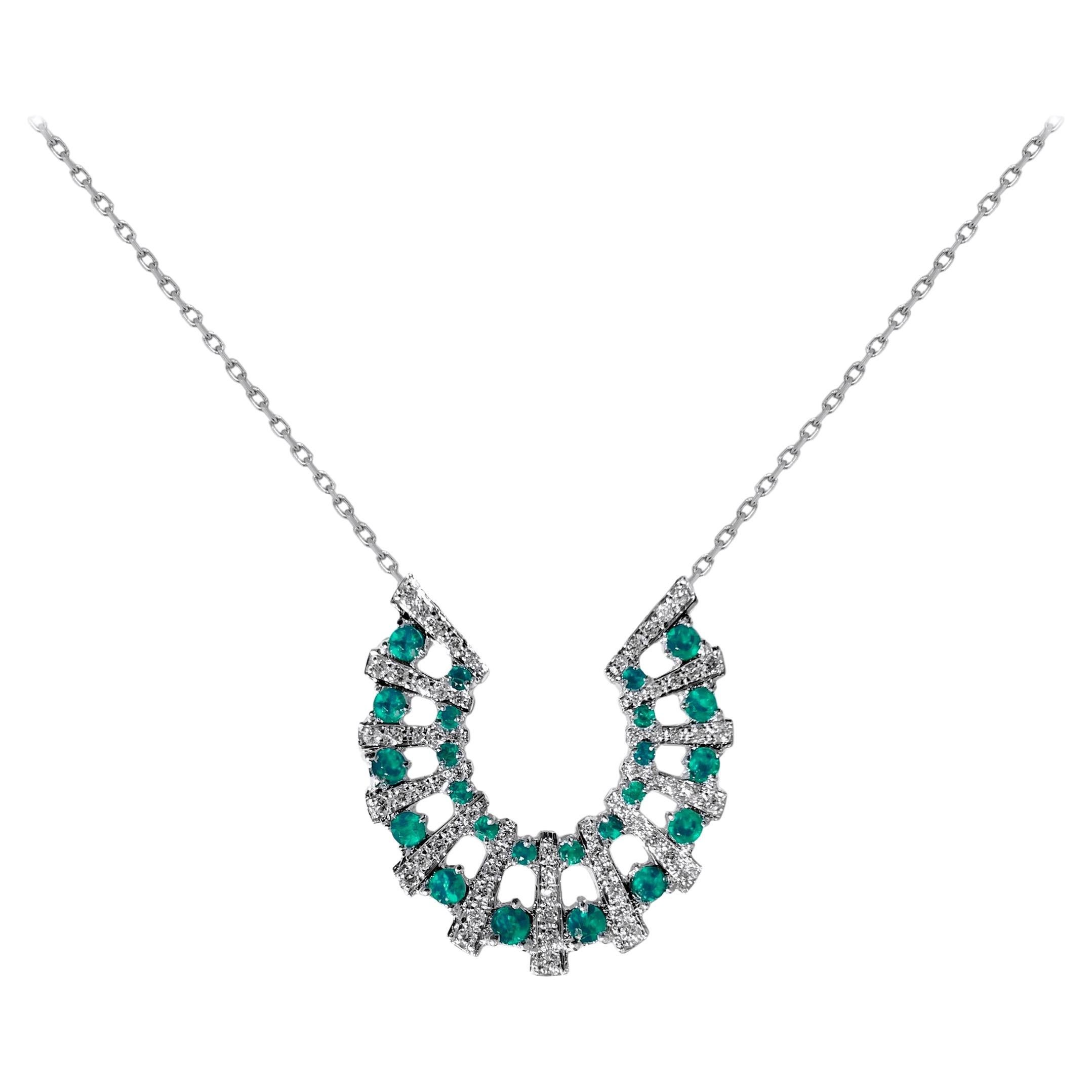 Ralph Masri Andromeda Diamond Emerald Necklace For Sale