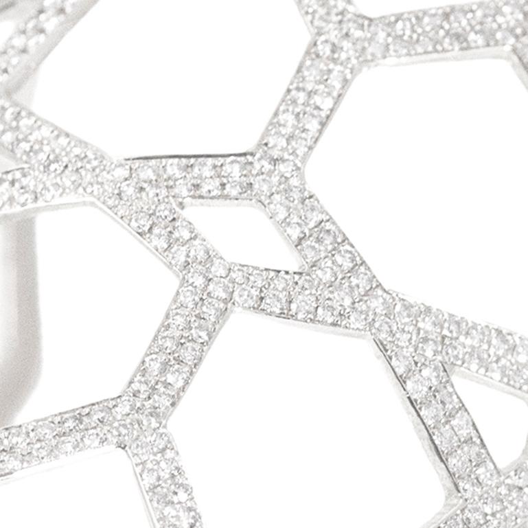 Art Deco Ralph Masri Arabesque Deco Style Diamond Cuff Bracelet For Sale