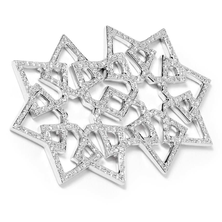 Art Deco Ralph Masri Arabesque Deco Diamond Double Star Earrings For Sale