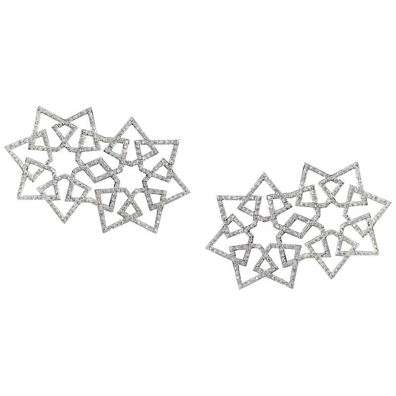Ralph Masri Arabesque Deco Diamond Star Studs For Sale at 1stDibs | 9802112