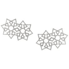 Ralph Masri Arabesque Deco Diamond Double Star Earrings