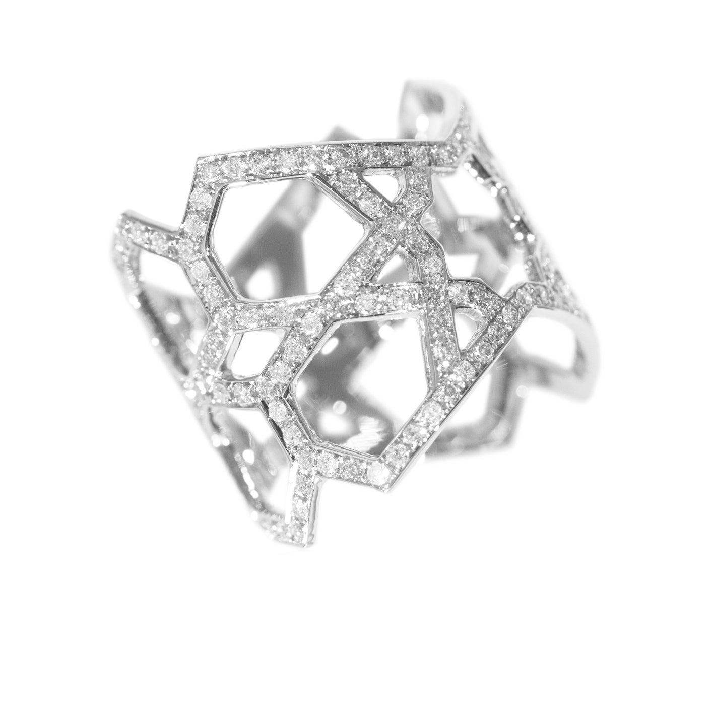 For Sale:  Ralph Masri Arabesque Deco Diamond Ring 3