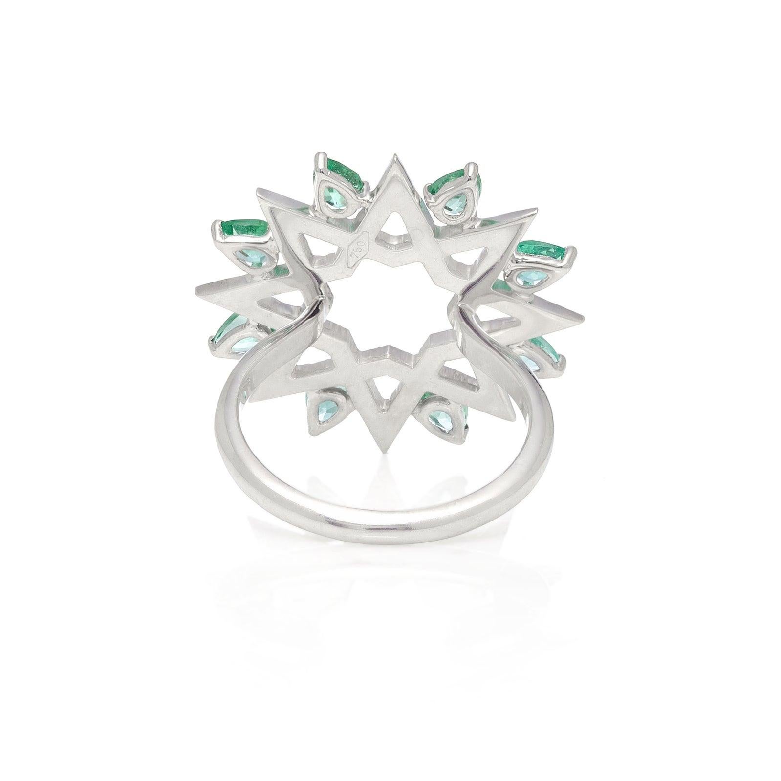 For Sale:  Ralph Masri Arabesque Deco Diamond Star Ring 3