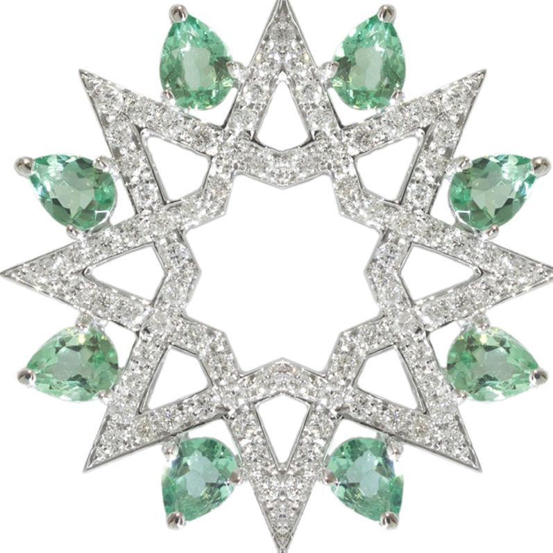 Art Deco Ralph Masri Arabesque Deco Diamond Star Studs For Sale
