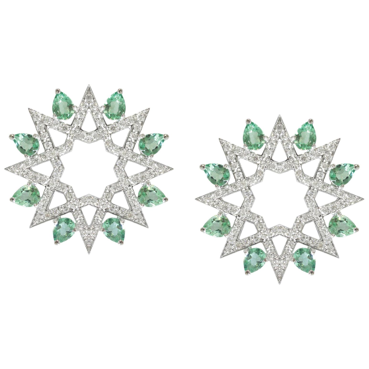 Ralph Masri Arabesque Deco Diamond Star Studs