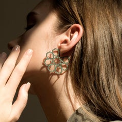 Ralph Masri Arabesque Deco Emerald Hoops
