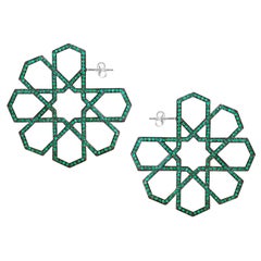 Ralph Masri Arabesque Deco Emerald Hoops