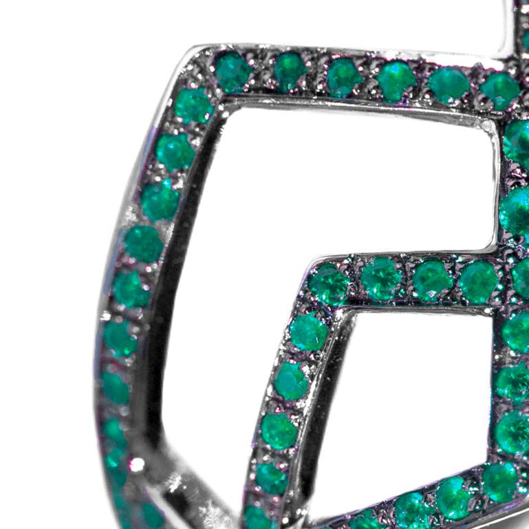 For Sale:  Ralph Masri Arabesque Deco Emerald Ring 4