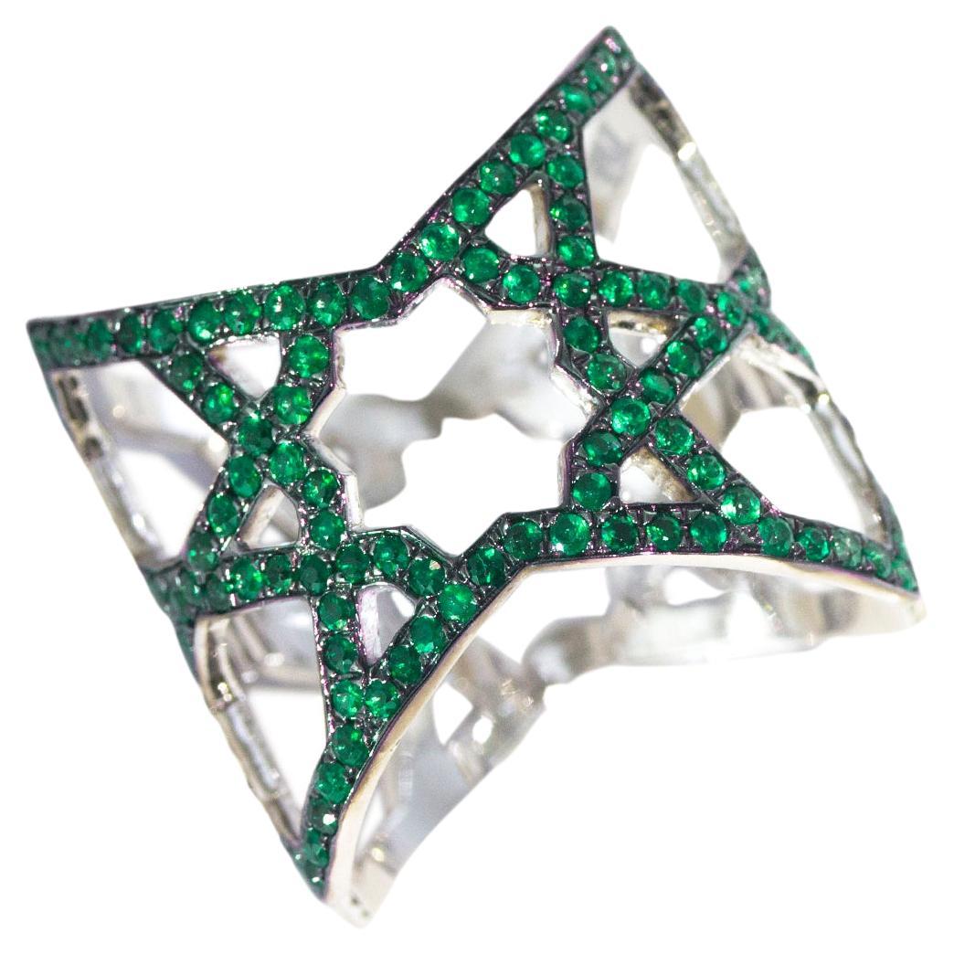 For Sale:  Ralph Masri Arabesque Deco Emerald Ring