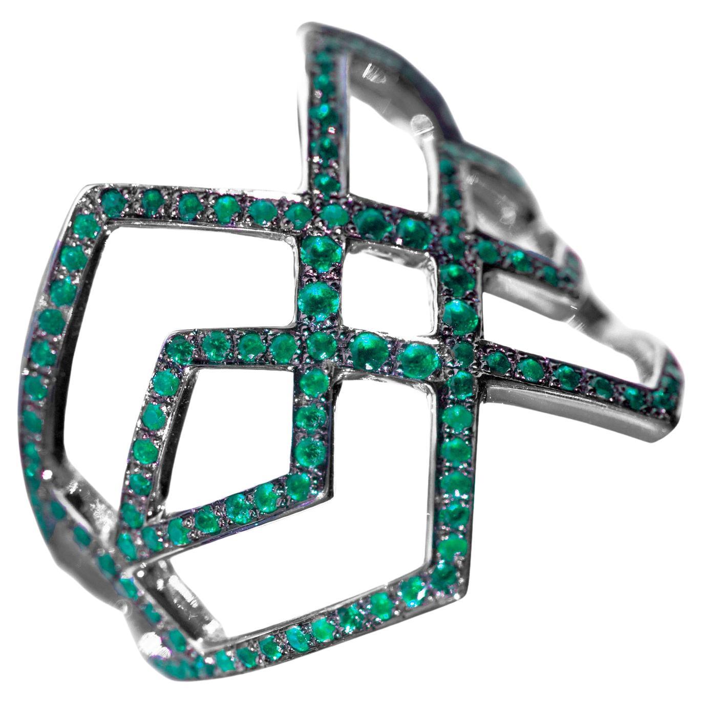 Ralph Masri Arabesque Deco Emerald Ring