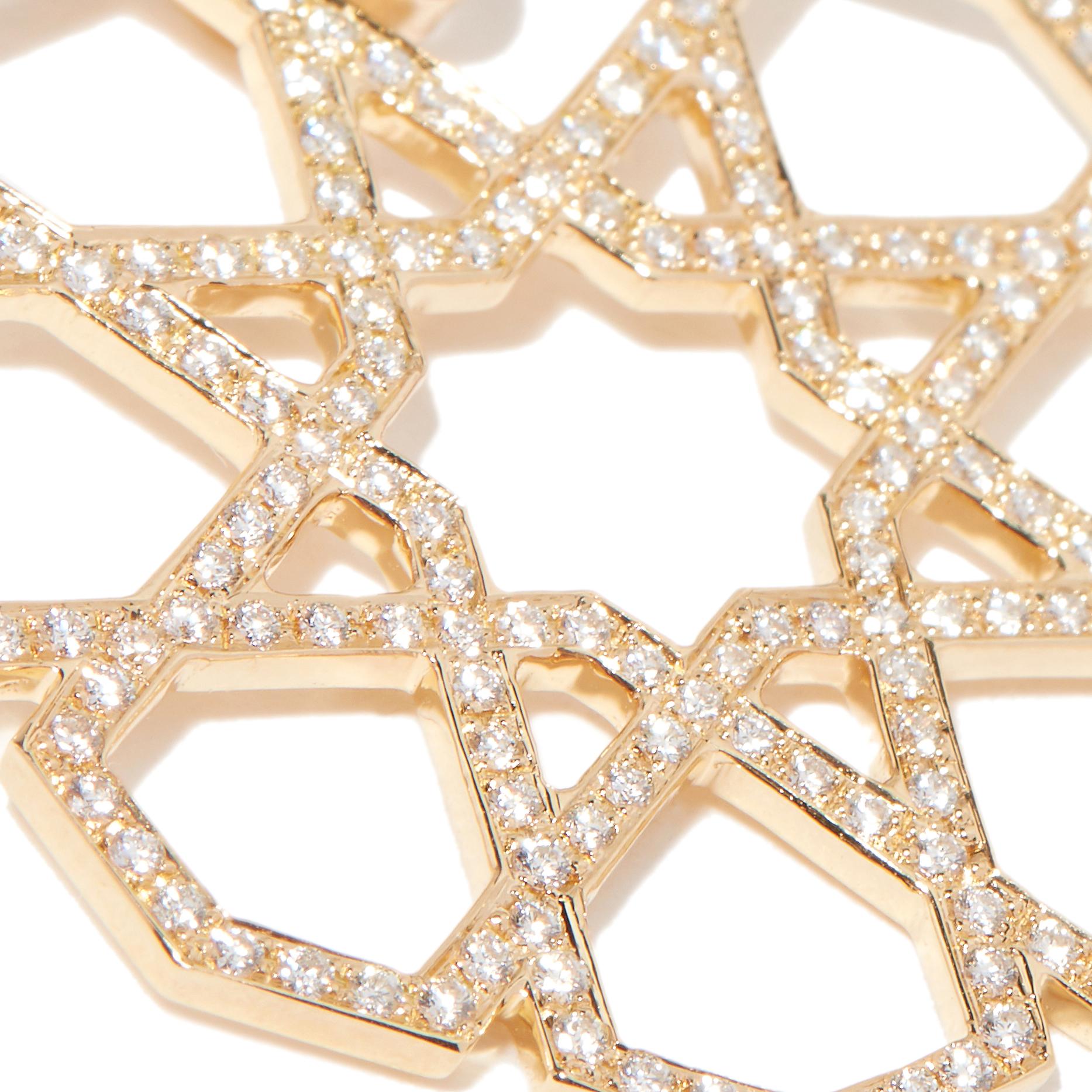 Art Deco Ralph Masri Arabesque Deco Gold Diamond Hoops For Sale