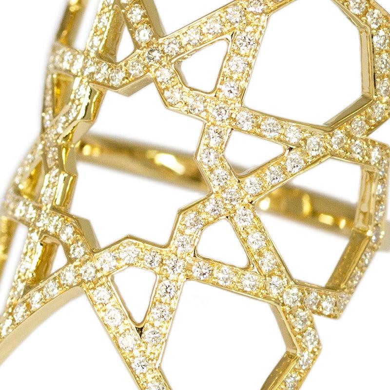 For Sale:  Ralph Masri Arabesque Deco Gold Diamond Ring 4