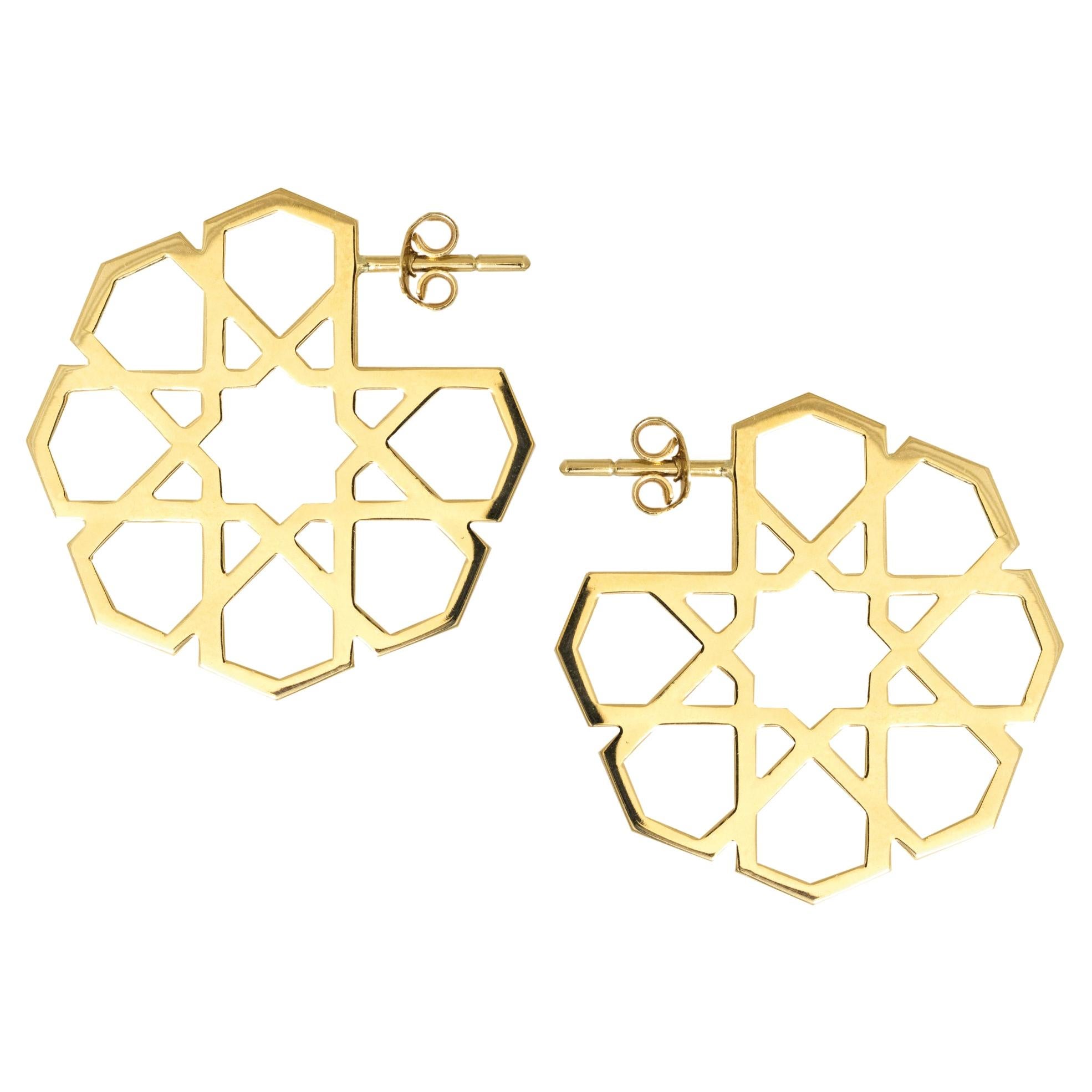 Ralph Masri Arabesque Deco Gold Hoops