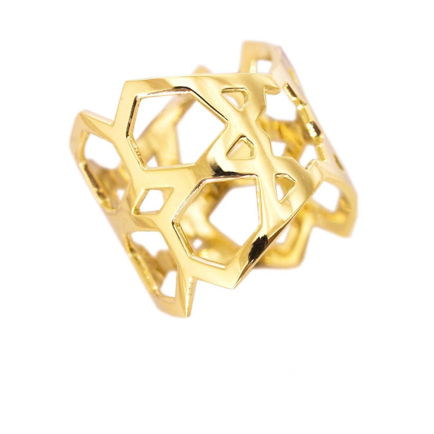 For Sale:  Ralph Masri Arabesque Deco Gold Ring 3