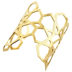 Ralph Masri Arabesque Deco Yellow Gold Cuff