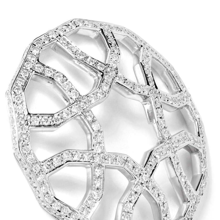 Art Deco Ralph Masri Domed Arabesque Deco Diamond Earrings For Sale