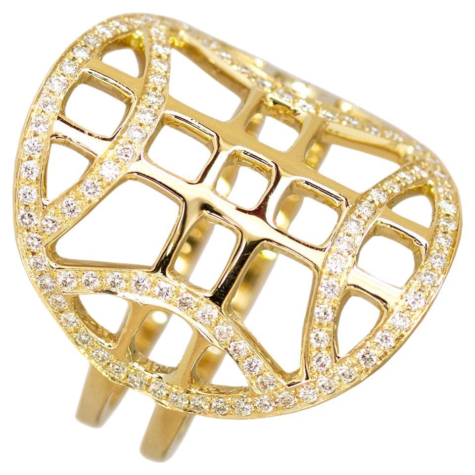 For Sale:  Ralph Masri Heliopolis Diamond Gold Lattice Ring