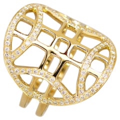 Ralph Masri Heliopolis Diamond Gold Lattice Ring
