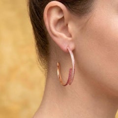 Ralph Masri – Modernistische Creolen aus 18-karätigem Roségold mit rosa Saphiren