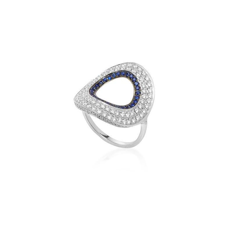 For Sale:  Ralph Masri Modernist Circular Diamond and Sapphire Ring 3
