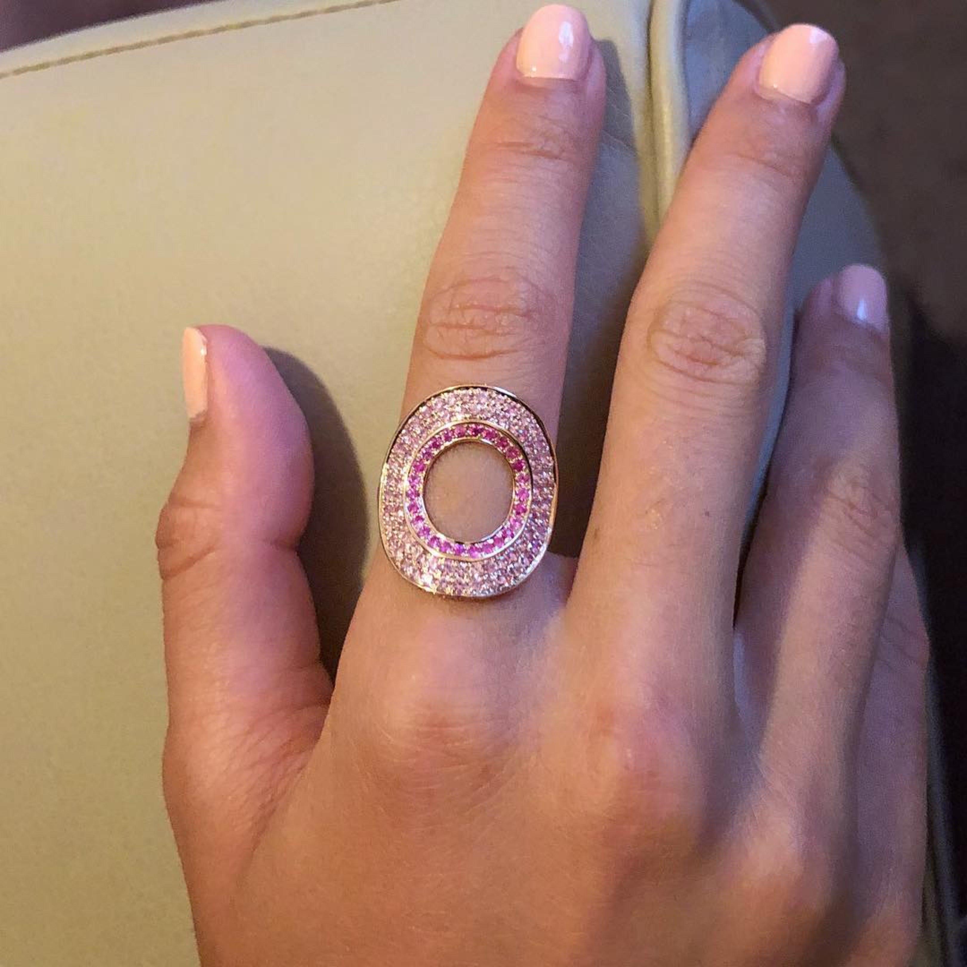 For Sale:  Ralph Masri Modernist Circular Pink Sapphire Ring 4