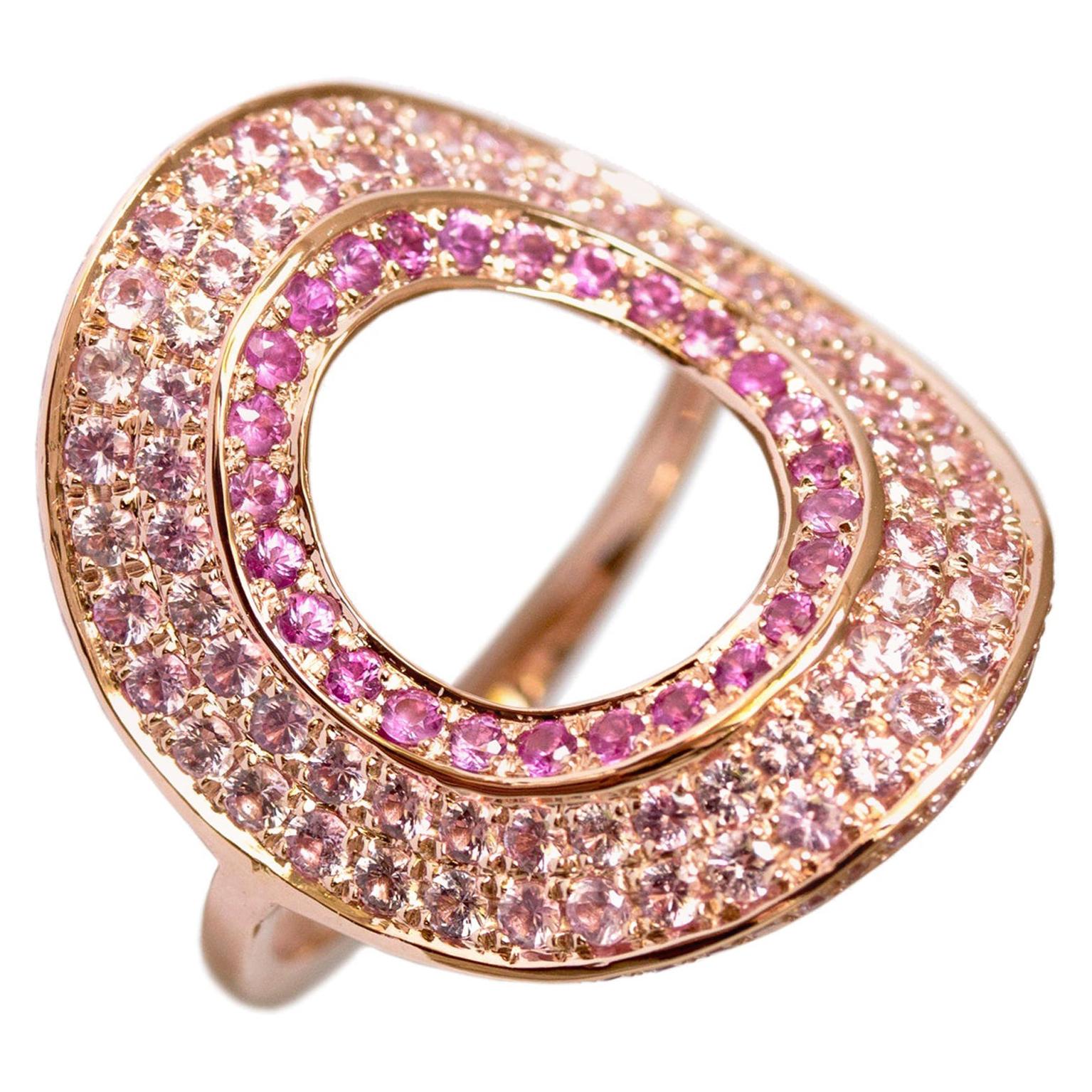 For Sale:  Ralph Masri Modernist Circular Pink Sapphire Ring
