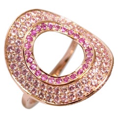 Anillo Ralph Masri de zafiro rosa circular modernista