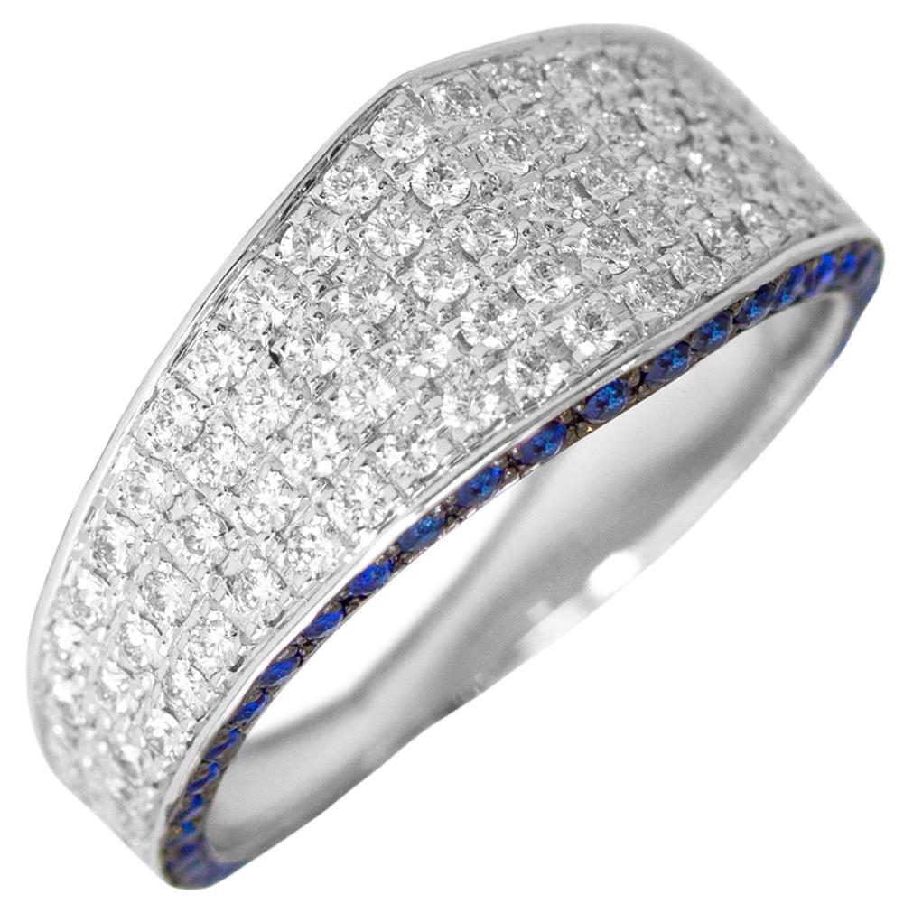 Modernistischer Ring mit Diamanten und Saphiren von Ralph Masri