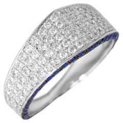 Ralph Masri Modernist Diamond and Sapphire Ring