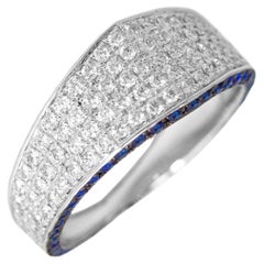 Ralph Masri Modernist Diamond and Sapphire Ring