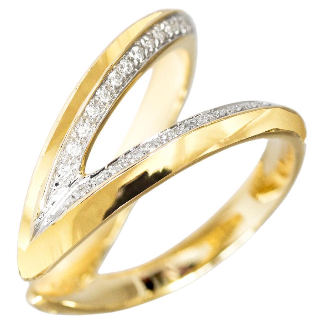 For Sale:  Ralph Masri Modernist Diamond Double Band Ring