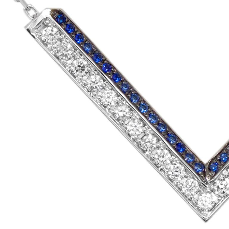 Modernistische Diamant-Saphir-Halskette von Ralph Masri im Zustand „Neu“ im Angebot in Barcelona, Barcelona