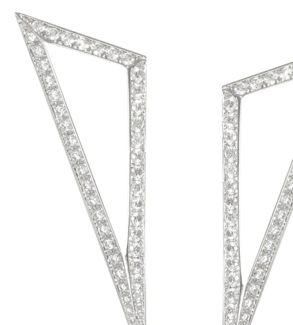 Women's Ralph Masri Modernist Diamond Triangle Earrings For Sale