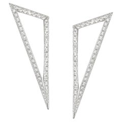 Ralph Masri Boucles d'oreilles triangulaires modernistes en diamants