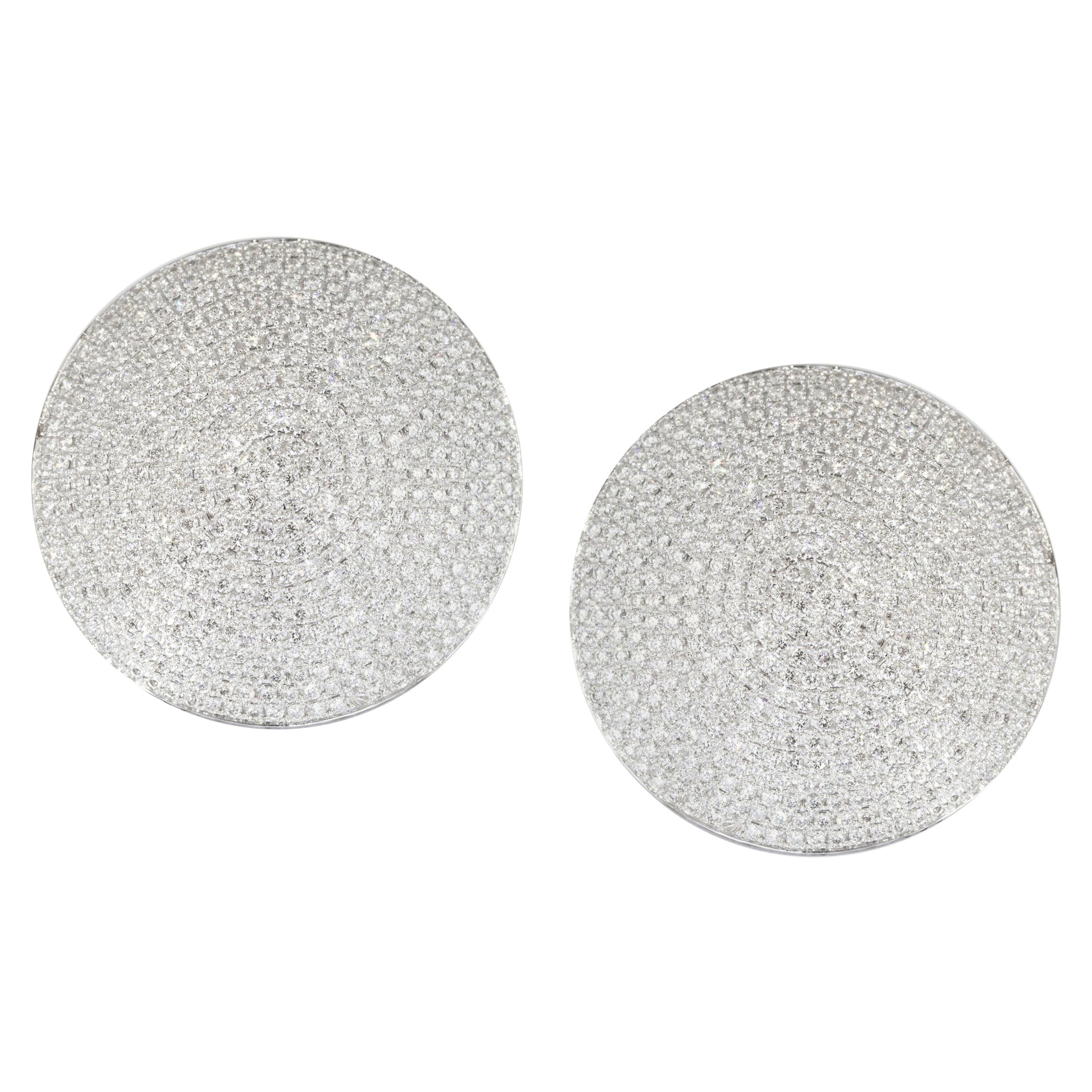 Ralph Masri Modernist Domed Diamond Earrings For Sale