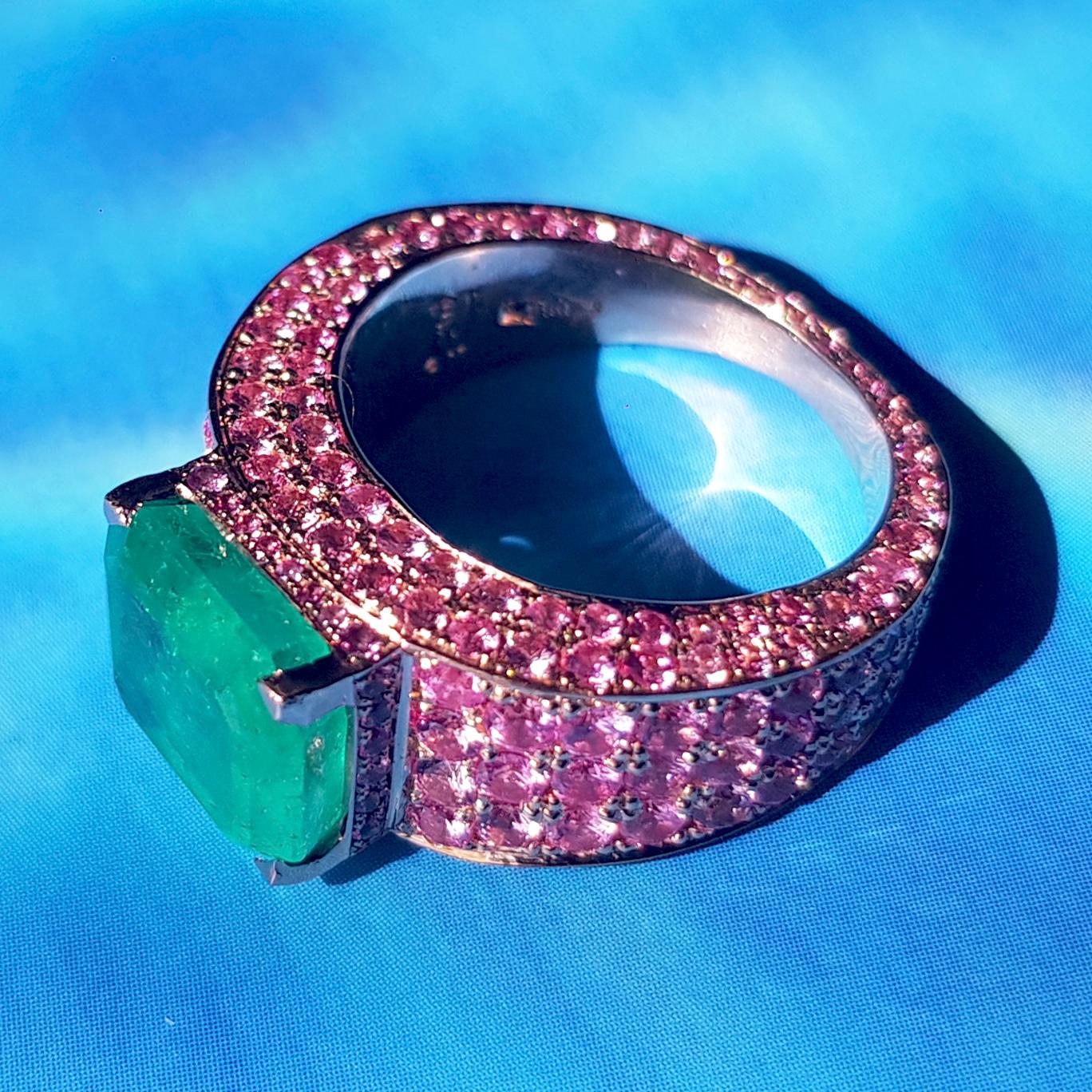 Women's Ralph Masri Modernist 4.23ct Emerald Pink Sapphire Cocktail Ring