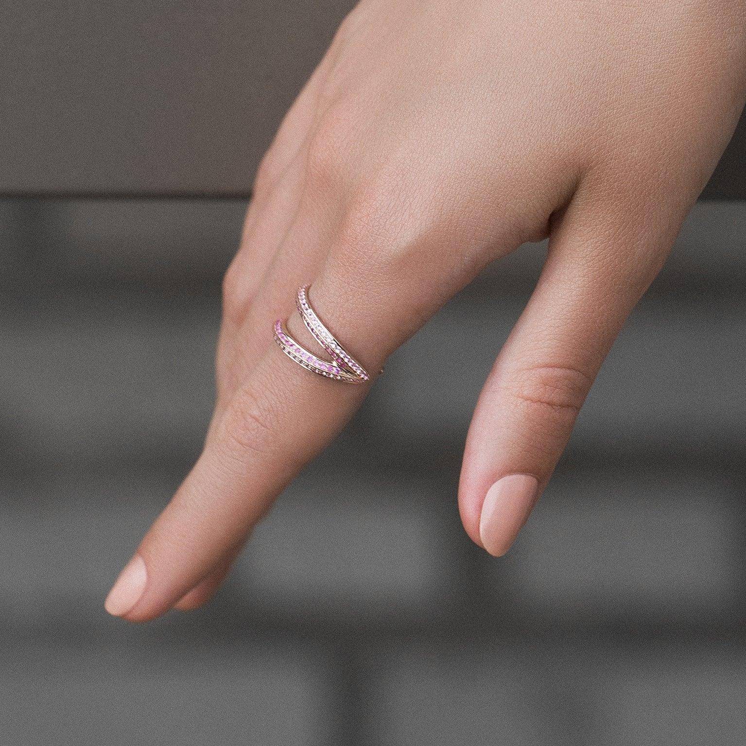 For Sale:  Ralph Masri Modernist Open Pink Sapphire Ring 2