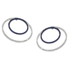 Ralph Masri Modernist Oval Diamond and Sapphire Earrings