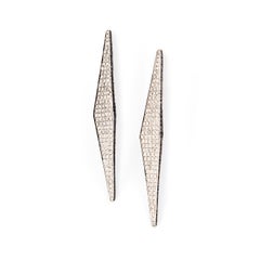 Ralph Masri Modernist Pave Diamond and Sapphire Earrings