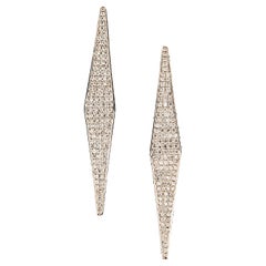 Ralph Masri Modernist Pave Diamond and Sapphire Earrings