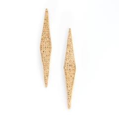 Ralph Masri Modernist Pave Diamond and Yellow Sapphire Earrings