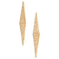 Modernistische Ohrringe von Ralph Masri mit Pavé-Diamant und gelben Saphiren