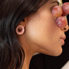 Boucles d'oreilles circulaires « Modernist » en saphir rose de Ralph Masri
