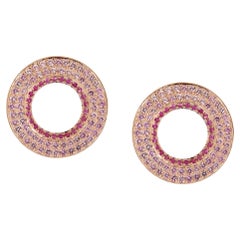 Boucles d'oreilles circulaires « Modernist » en saphir rose de Ralph Masri