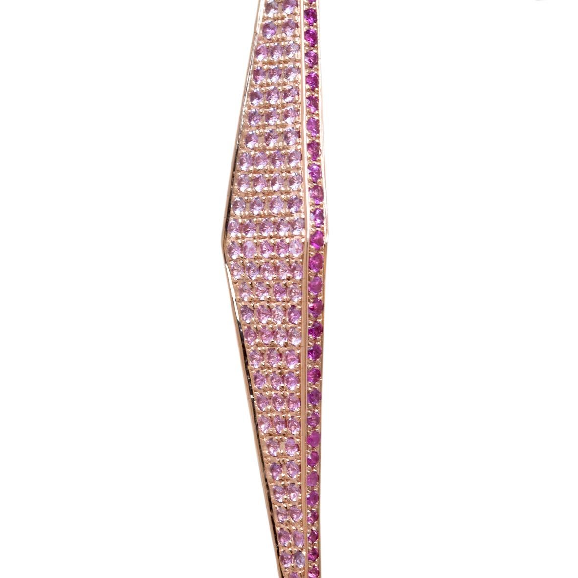 Round Cut Ralph Masri Modernist Pink Sapphire Earrings For Sale