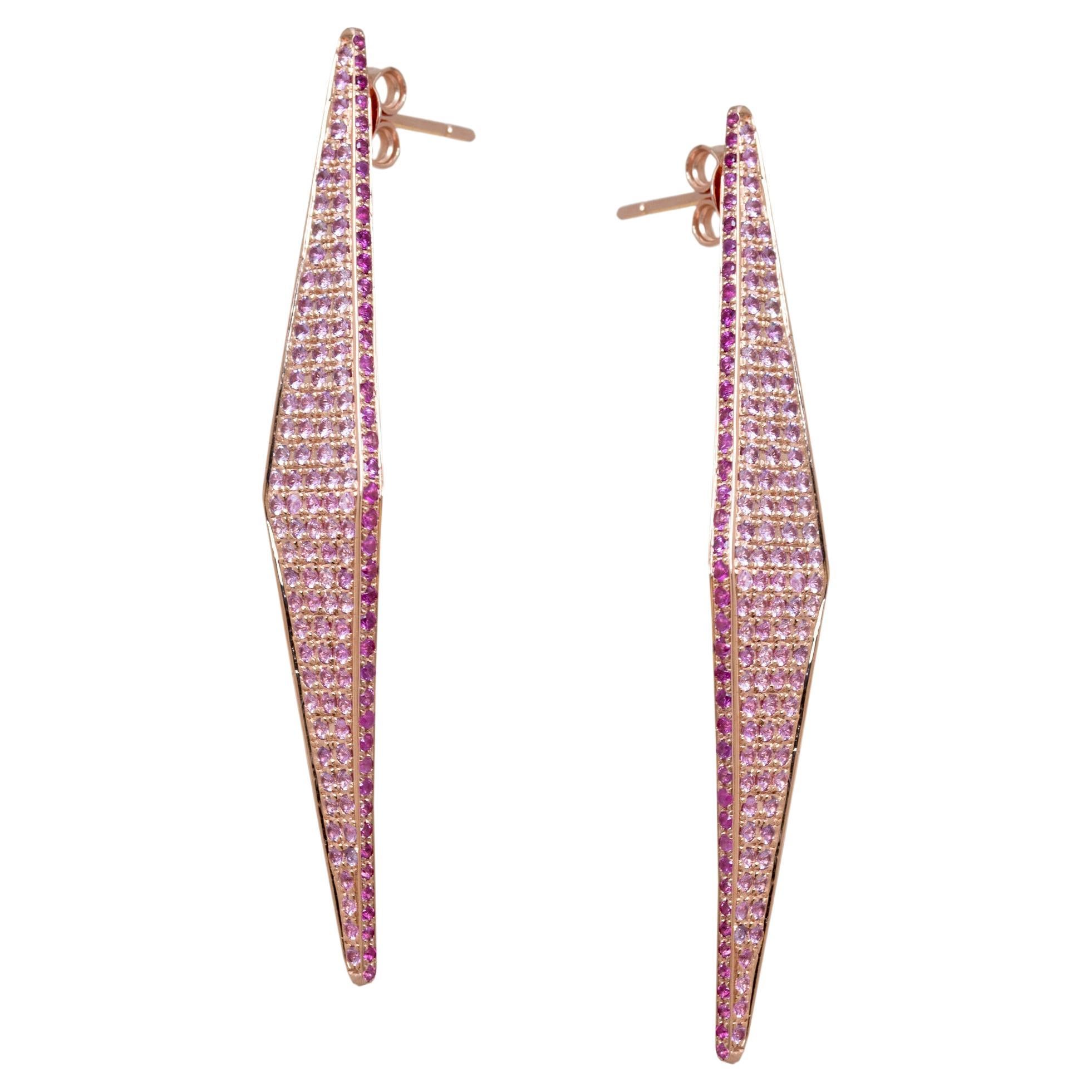 Modernistische rosa Saphir-Ohrringe von Ralph Masri im Angebot